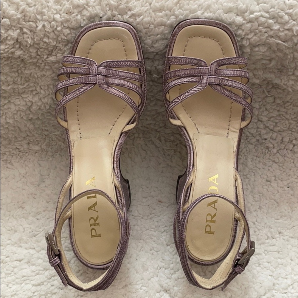 Prada purple leather ankle strap - Size 6